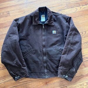 Carhartt Vintage Detroit j200 DKB Flannel Lined Jacket Men L